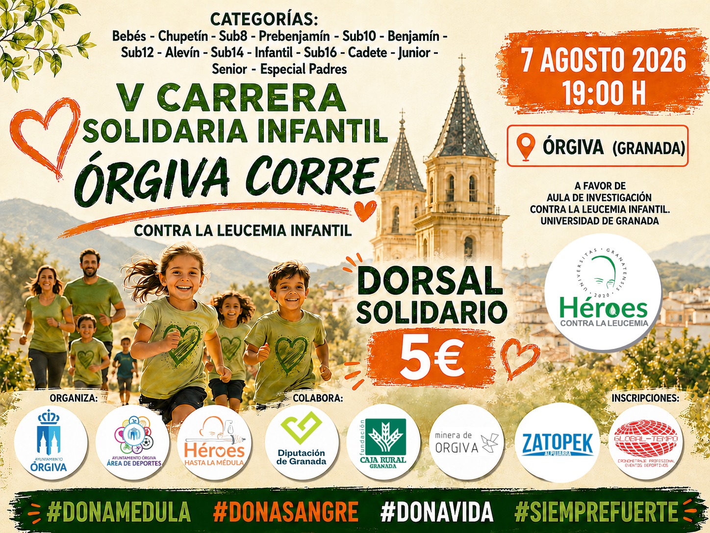 DORSAL SOLIDARIO - NO PARTICIPATIVO - ORGIVA CORRE CONTRA LA LEUCEMIA INFANTIL